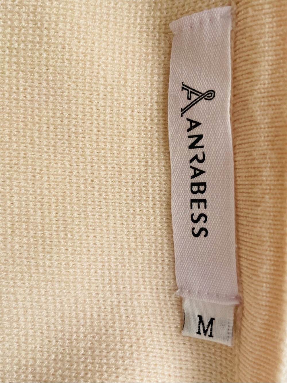 Anrabess Women’s Long Sleeve Knit Open Front Draped Cream Beige Cardigan Sz Med - Picture 8 of 9